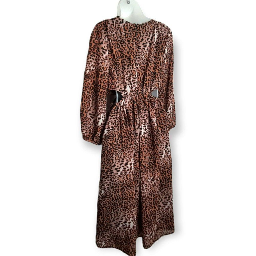 Anthropologie Ranna Gill Motif Leopard Print Cutout Midi Dress sz S NWT - Picture 7 of 9